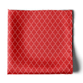 RED WHITE TARTAN SILK POCKET SQUARE